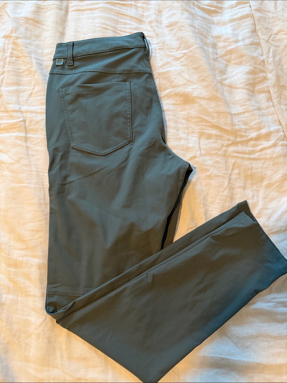 Men's Pine Green Slim Fit Performance Pants
